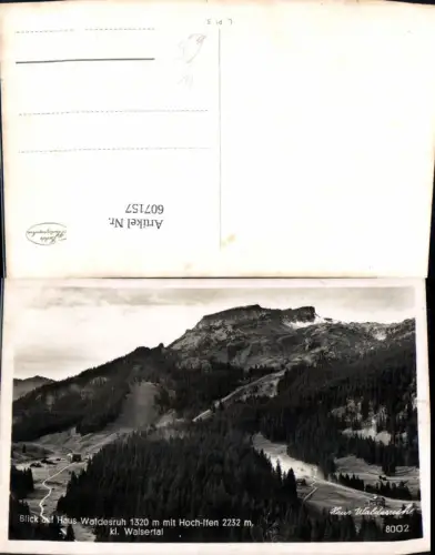 607157,Foto Ak Hirschegg Blick v. Haus Waldesruh m. Hochifen Kleinwalsertal