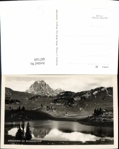 607169,Foto Ak Körbersee m Widderstein Gemeinde Schröcken pub Risch-Lau 1732