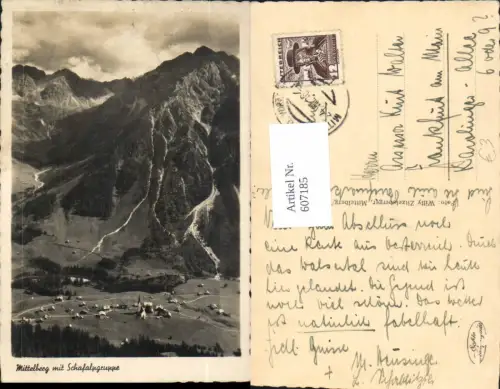607185,Foto Ak Mittelberg m. Schafalpgruppe