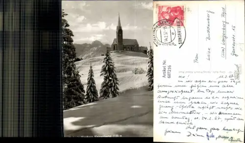 607216,Foto Ak Kirche i. Hirschegg Kleinwalsertal Winteransicht