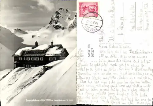 607227,Foto Ak Partenen Saarbrücker Hütte Winteransicht pub Risch-Lau W 1060
