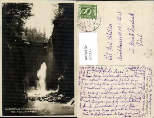 607236,Foto Ak Dornbirn Wasserfall a. Staufensee pub Risch-Lau 1290