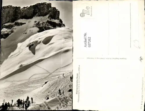 607262,Foto Ak Hirschegg Kleinwalsertaler Berge Hahnenköpfle m. Hochifen Wintersport Ski