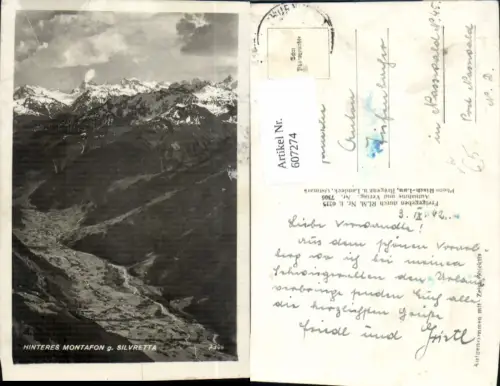 607274,Foto Ak Hinteres Montafon g. Silvretta Gaschurn pub Risch-Lau 7306