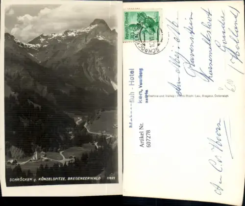 607278,Foto Ak Gemeinde Schröcken g. Künzelspitze Bregenzerwald pub Risch-Lau 11822