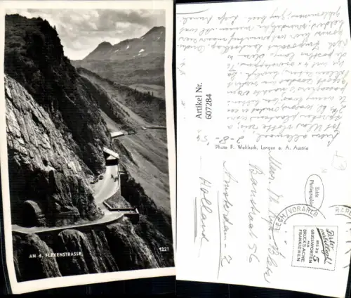 607284,Foto Ak An der Flexenstraße Warth Lech Zürs Stuben