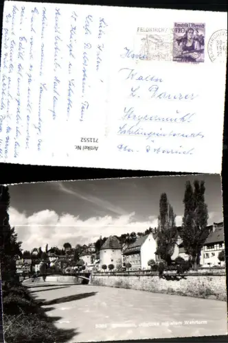 711552 Foto AK Feldkirch Vorarlberg Jilbrücke mit altem Wehrturm Brücke