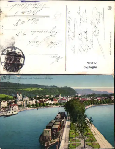 711555 Bregenz Hafenmolo u. Drathschmidt-Anlagen Schiff Dampfer