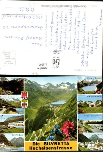 711560 Mehrbild AK Silvretta Hochalpenstraße Partenen Madlenerhaus Galtür Barbara-Kapelle Stausee