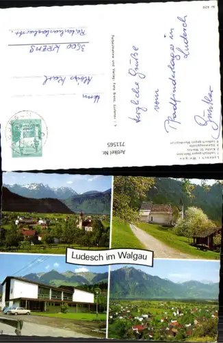 711565 Mehrbild AK Ludesch i. Walgau Ludesch ge. Rhätikon Kirche St Martin Blumenegghalle VW Käfer