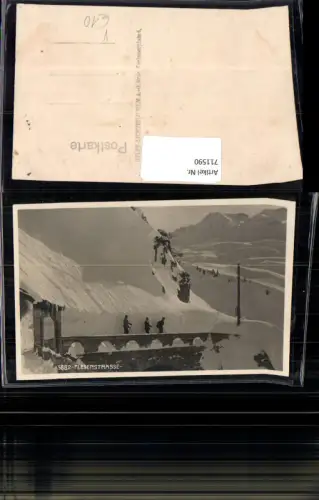 711590 Foto AK Flexenstraße Winteransicht Skifahrer Stuben a. Arlberg pub Helff 5882