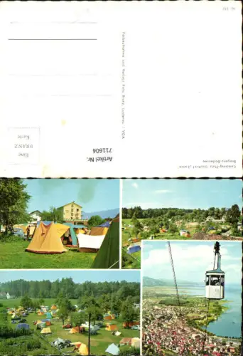 711604 Mehrbild AK Bregenz a. Bodensee Campingplatz Gasthof Lamm Camping Seilbahn Gondel