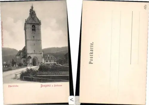 65167,Bregenz am Bodensee Pfarrkirche um 1900 Stengel Co 6440