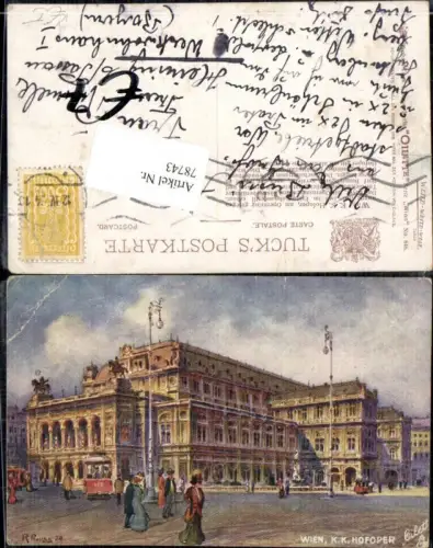 78743,Wien Künstlerkarte R. Preuss K u K Hofoper Detailansicht pub Oilette Nr. 646