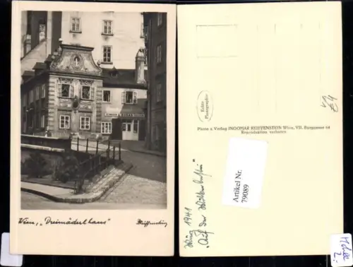 79089,Wien 1 Dreimäderlhaus Detailansicht Schneiderei L Kudas pub Ingomar Reiffenstein