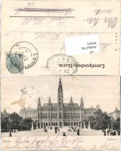 91955,Wien 1 Rathaus Leute um 1904