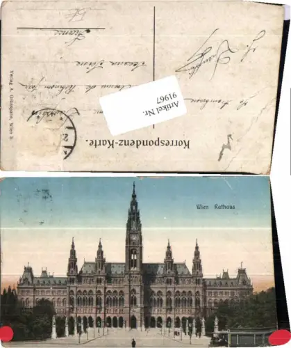 91967,Wien 1 Rathaus Partie 1910