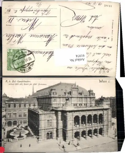 91974,Wien 1 K.K. Hofopern Theater 1910