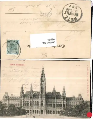 91976,Wien 1 Rathaus Partie 1900