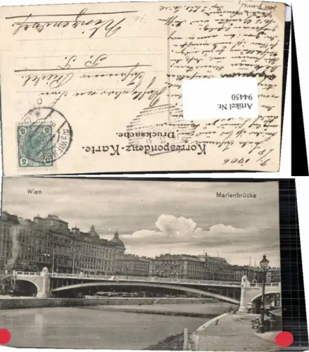 94450,Wien Marienbrücke am Donau Kai 1906