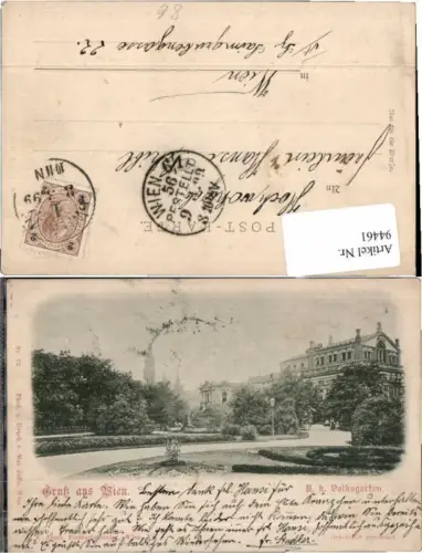 94461,Gruss aus Wien 1 K.K. Volksgarten 1899