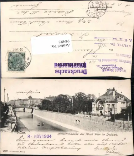 98495,Wien 1 Donaukai Milchtrinkhalle im Stadtpark 1904
