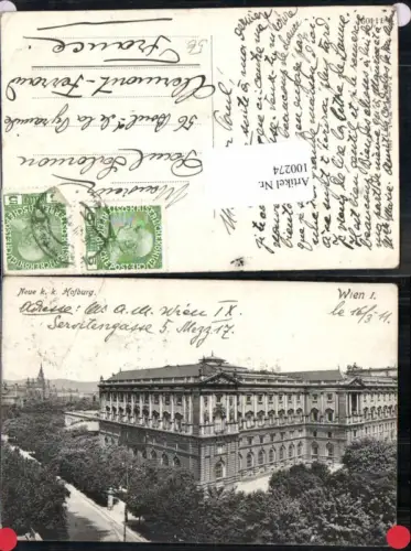 100274,Wien 1 Hofburg Gebäude 1910