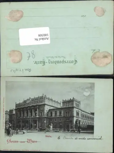 100308,Wien 1 Mond Litho Börse Gruss aus 1900