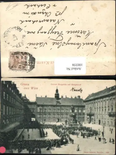 100358,Wien 1 Gruss aus Wien Innerer Burgplatz m. Burgmusik 1899