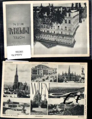 100386,Wien 1 Hotel Imperial MehrbildAk Wien