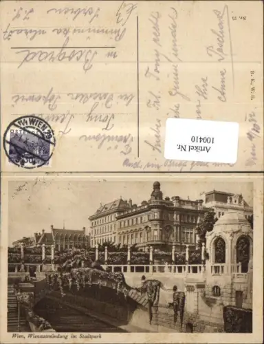 100410,Wien 1 Wienmündung im Stadtpark 1932