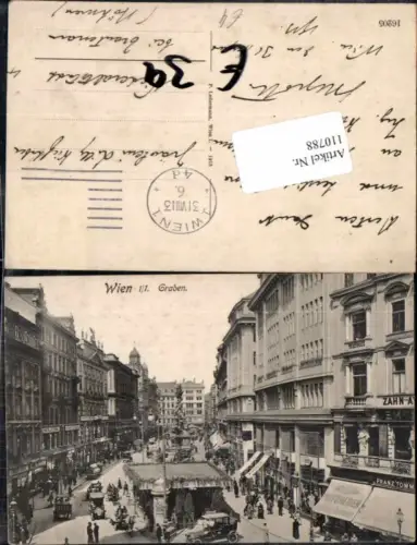 110788,Wien 1 Graben Partie Oldtimer Litfaßsäule