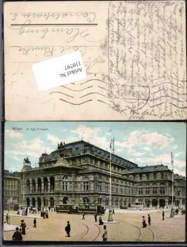 110797,Wien 1 Kgl. Hofoper Oper Strassenbahn Leute