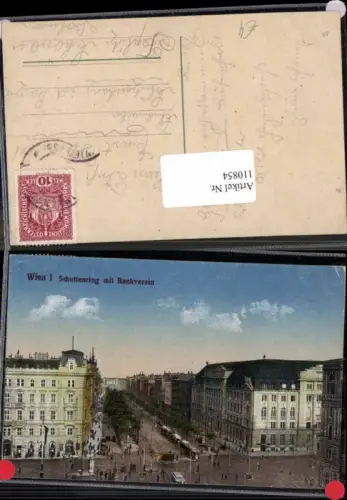 110854,Wien 1 Schottenring Bankverein Strassenansicht 1918