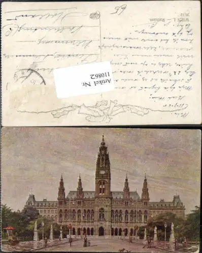 110862,Wien 1 Rathaus Künstlerkarte 1910