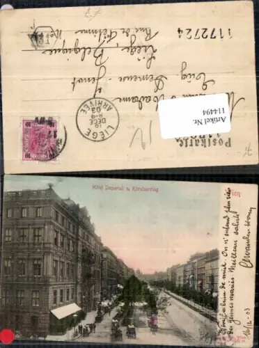 114494,Wien Hotel Imperial Kärntnerring Geschäfte Leute 1903