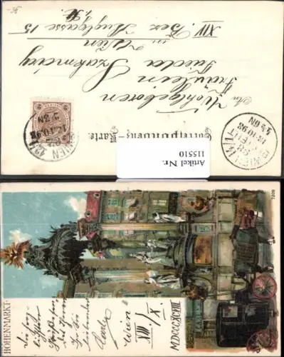 115510,Litho Wien 1 Hohen Markt m. Kutsche 1898