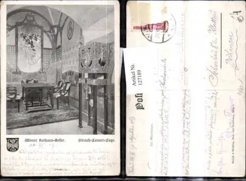 127189,Wien 1 Wiener Rathaus Keller Strauß Lanner Loge 1917