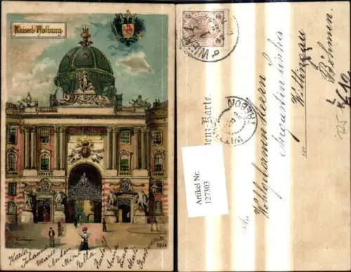 127303,Künstler Litho Rosenberger Wien 1 Kaiserliche Hofburg Wappen