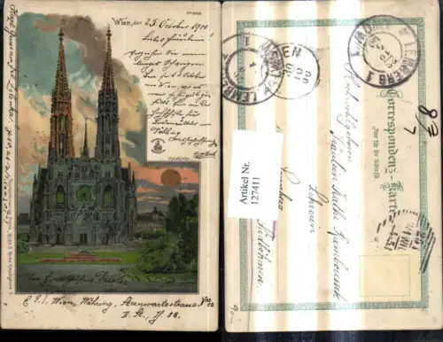 127411,Litho Wien 1 Votivkirche Kirche