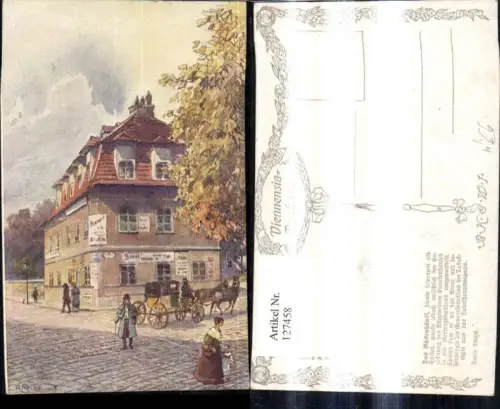 127458,Künstler Ak R. Preuss Wien 1 Bäckerhäusel Spital Kutsche