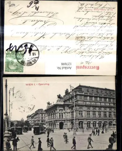 127698,Wien 1 Opernring Oper Staatsoper Strassenbahn Ringlinien