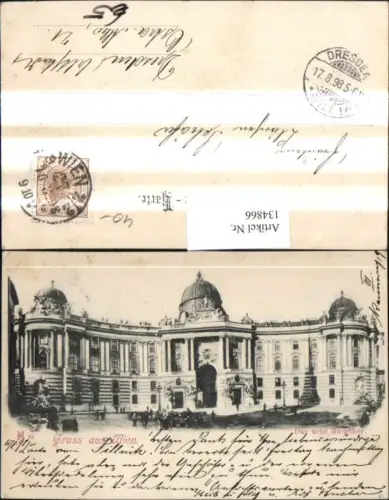 134866,Gruß a. Wien 1 Das neue Burgthor Burgtor 1898