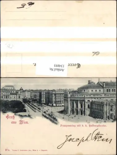 134893,Gruß a. Wien 1 Franzensring m. Kk Hofburgtheater Burgring