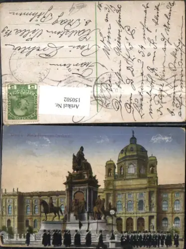 150502,Wien Innere Stadt Maria Theresien Denkmal Ansicht m. Soldaten 1915