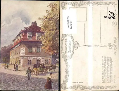165436,Wien 1 Das Bäckenhäusl Kutsche Pferdekutsche Personen sign R. Preuss