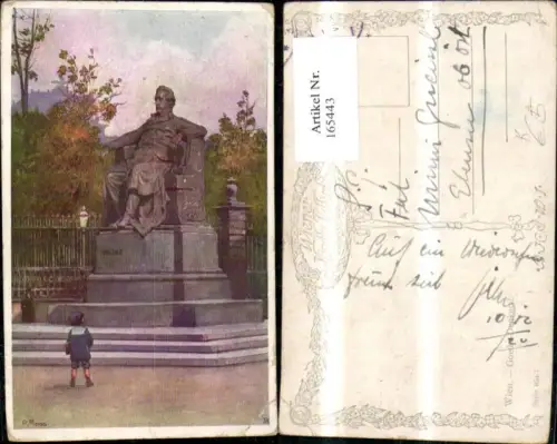 165443,Wien 1 Goethe Denkmal sign R. Preuss