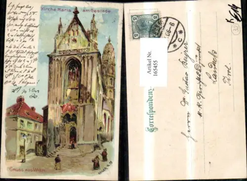 165455,Wien 1 Kirche Maria a. Gestade sign R. Geiger