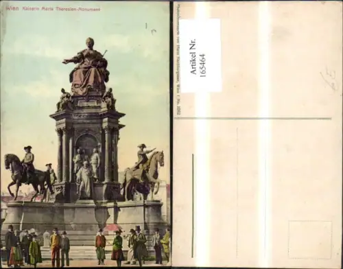 165464,Wien 1 Kaiserin Maria Theresien Monument m. Personen Regenschirm