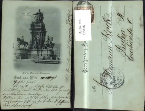 165478,Wien 1 Maria Theresia Monument 1898 b. Mondschein